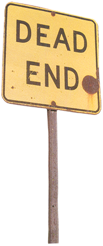 Road sign saying 'Dead End'